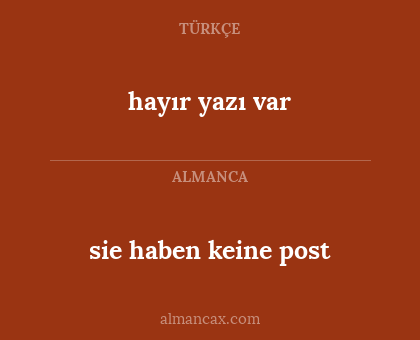 sie haben keine post - hayır yazı var