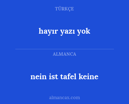 nein ist tafel keine - hayır yazı yok