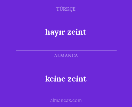 hayır zeint - keine zeint