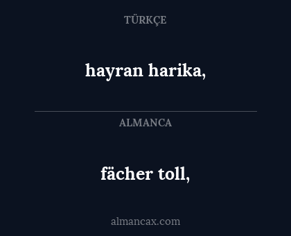 fächer toll, - hayran harika,