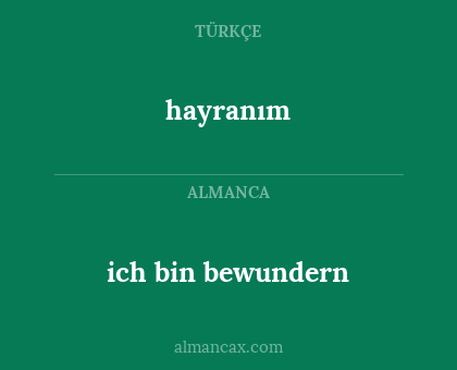 hayranım - ich bin bewundern