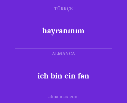 hayranınım - ich bin ein fan