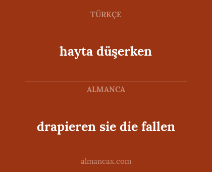 drapieren sie die fallen - hayta düşerken