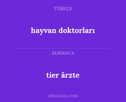 hayvan doktorları - tier ärzte