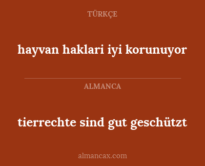 tierrechte sind gut geschützt - hayvan haklari iyi korunuyor