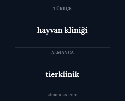 tierklinik - hayvan kliniği