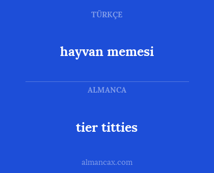 hayvan memesi - tier titties