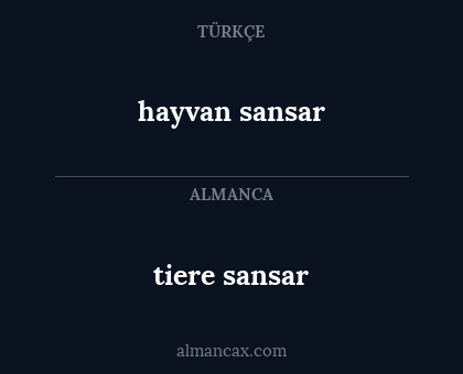 hayvan sansar - tiere sansar