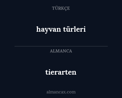 hayvan türleri - tierarten
