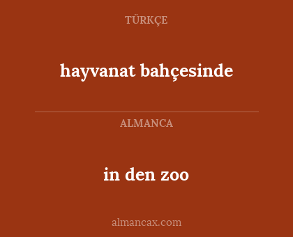 hayvanat bahçesinde - in den zoo
