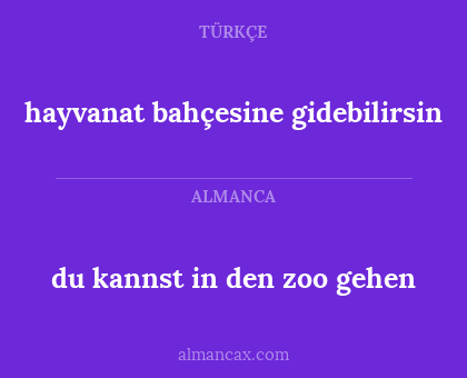 hayvanat bahçesine gidebilirsin - du kannst in den zoo gehen