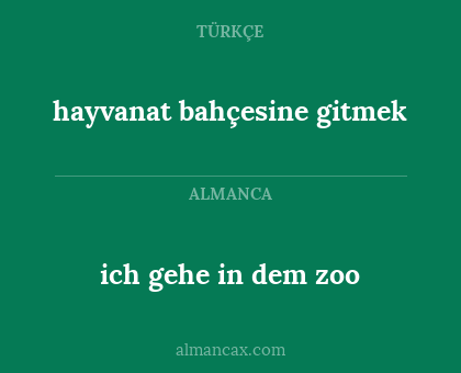 hayvanat bahçesine gitmek - ich gehe in dem zoo