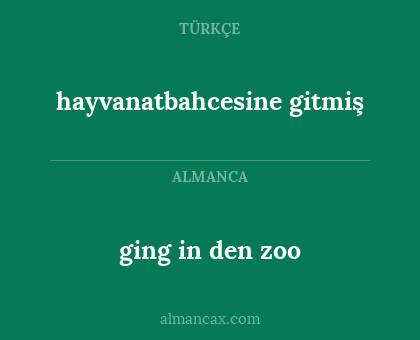 ging in den zoo - hayvanatbahcesine gitmiş