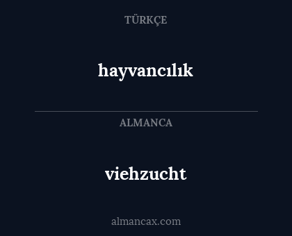 hayvancılık - viehzucht