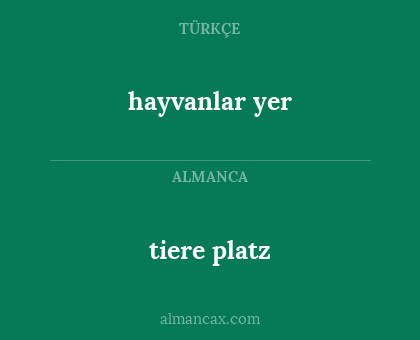 tiere platz - hayvanlar yer