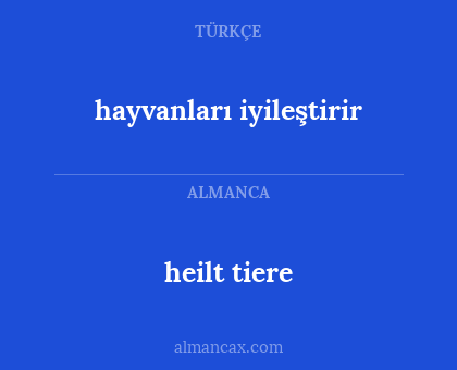 heilt tiere - hayvanları iyileştirir