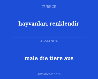 hayvanları renklendir - male die tiere aus