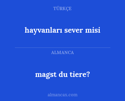 magst du tiere? - hayvanları sever misi