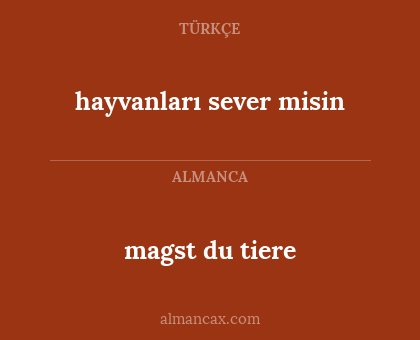 magst du tiere - hayvanları sever misin