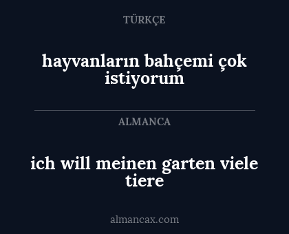 hayvanların bahçemi çok istiyorum - ich will meinen garten viele tiere