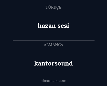 kantorsound - hazan sesi