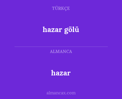 hazar - hazar gölü