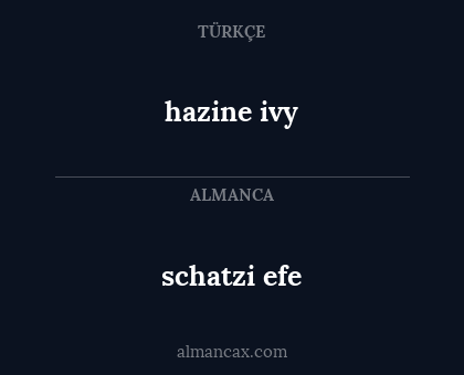 schatzi efe - hazine ivy