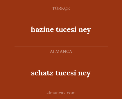 schatz tucesi ney - hazine tucesi ney