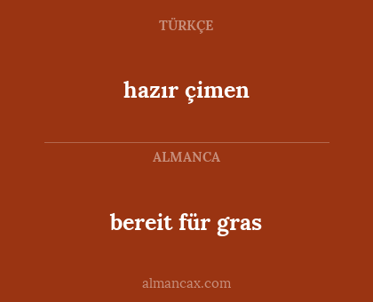 bereit für gras - hazır çimen