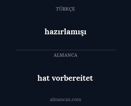 hat vorbereitet - hazırlamışı