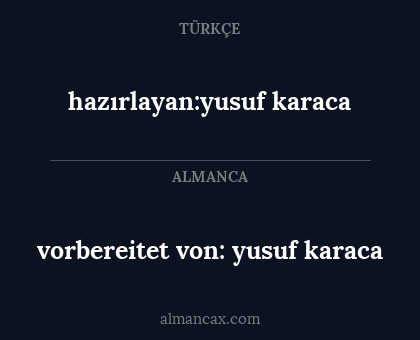 vorbereitet von: yusuf karaca - hazırlayan:yusuf karaca