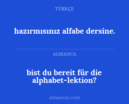 bist du bereit für die alphabet-lektion? - hazırmısınız alfabe dersine.