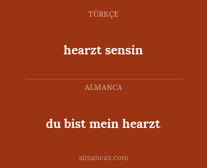 hearzt sensin - du bist mein hearzt