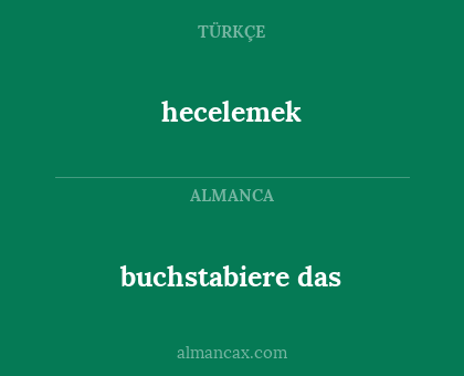 hecelemek - buchstabiere das