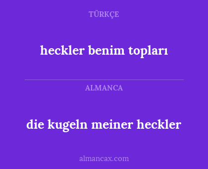 die kugeln meiner heckler - heckler benim topları