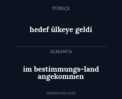 im bestimmungsland angekommen - hedef ülkeye geldi
