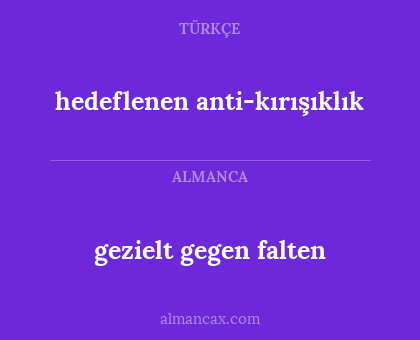 gezielt gegen falten - hedeflenen anti-kırışıklık