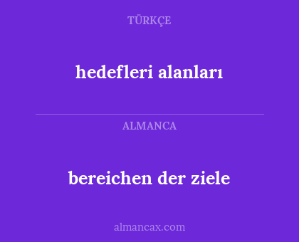 bereichen der ziele - hedefleri alanları