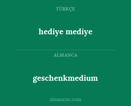 geschenkmedium - hediye mediye