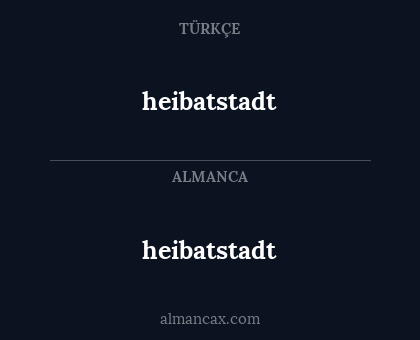 heibatstadt - heibatstadt