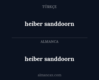 heiber sanddoorn - heiber sanddoorn