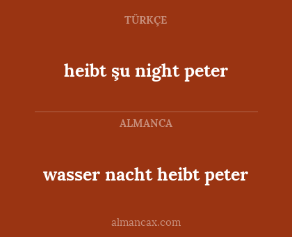 heibt şu night peter - wasser nacht heibt peter