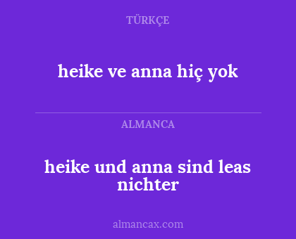 heike und anna sind leas nichter - heike ve anna hiç yok