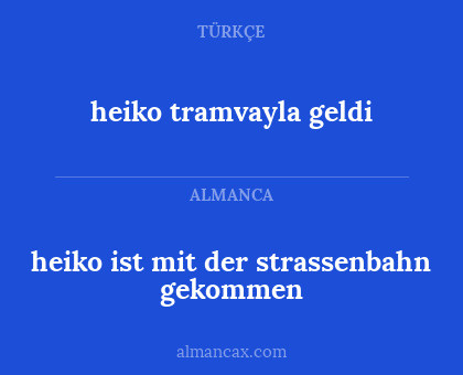 heiko tramvayla geldi - heiko ist mit der strassenbahn gekommen