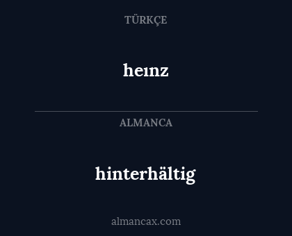 hinterhältig - heınz