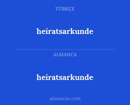 heiratsarkunde - heiratsarkunde