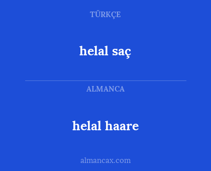 helal haare - helal saç