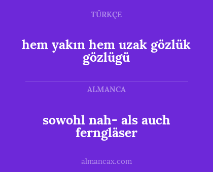 sowohl nah- als auch ferngläser - hem yakın hem uzak gözlük gözlügü