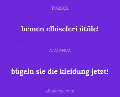 bügeln sie die kleidung jetzt! - hemen elbiseleri ütüle!