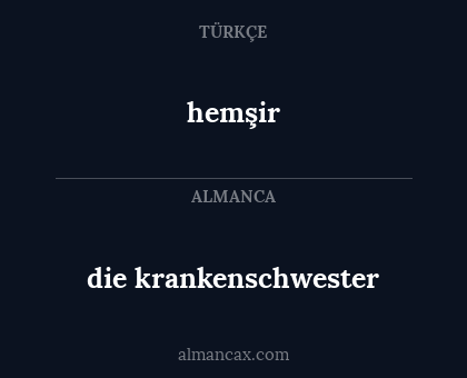 die krankenschwester - hemşir